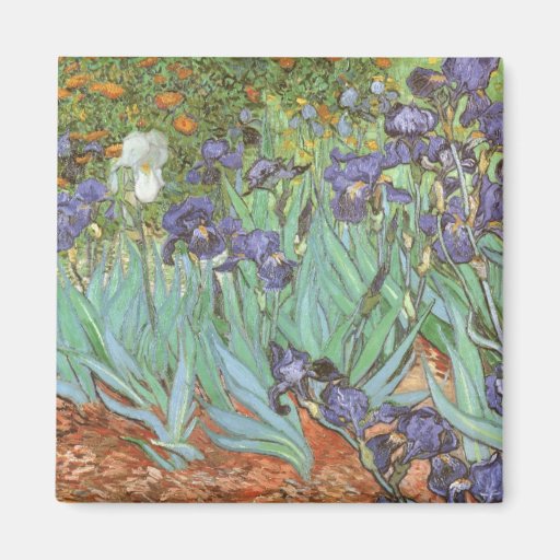 Irises by Vincent van Gogh, Vintage Fine Art Refrigerator Magnets