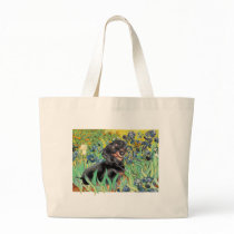 Irises - Dachsund (BT4) bags by masterpiecedogs Irises - Dachsund (BT4) bags