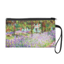 Irises in Monet's Garden Claude Monet Wristlet Purses