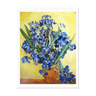 Irises in Yellow background. Vincent van Gogh Gallery Wrapped Canvas