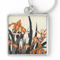 Irises, Katsushika Hokusai Keychain