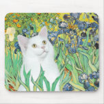 Irises - White cat Mousepads