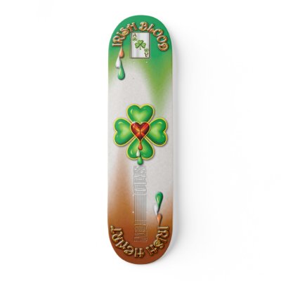 "IRISH ACE" SKATE BOARD DECK by SKIDIIIIIROW