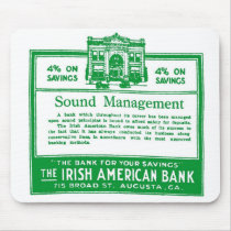 Irish-American Bank advertisement mousepads