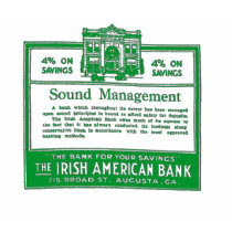 Irish-American Bank advertisement t-shirts
