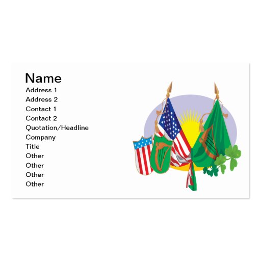 Irish American Pride Business Cards (front side)