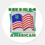 Irish American Round Stickers