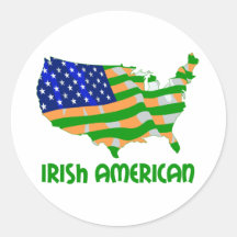 Irish american round stickers