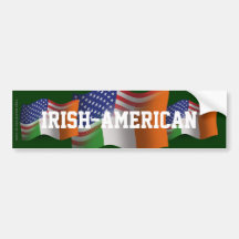 Irish-American Waving Flag Bumper Stickers