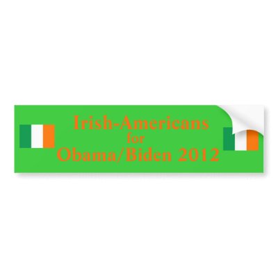 Irish Americans for Obama Biden 2012 Bumper Sticker