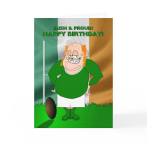 Irish and Proud Rugby Birthday Card