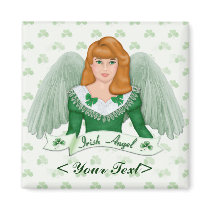 Irish Angel and Banner Refrigerator Magnets