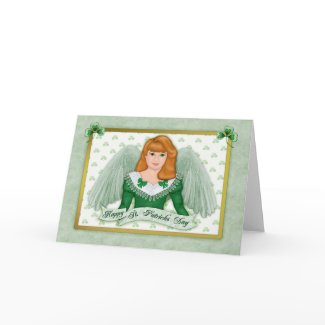 Irish Angel & Banner - Blank Inside card