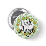 Irish Angel Shamrock Wreath buttons
