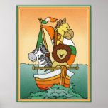 Irish Animal Voyage with border Poster Irish Animal Voyage with border Poster