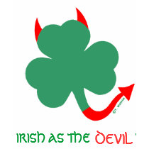 Irish as the DEVIL Ladies' St. Patrick's Day Tee t-shirts by Swisstoons Irish as the DEVIL Ladies' St. Patrick's Day Tee t-shirts