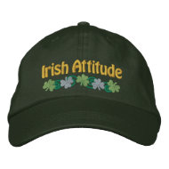 Irish Attitude and Shamrocks embroideredhat