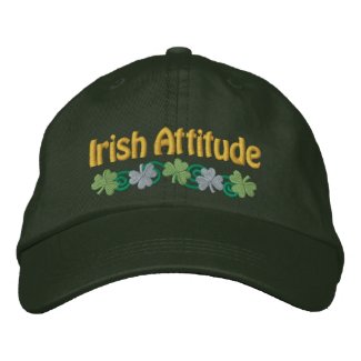 Irish Attitude and Shamrocks embroideredhat