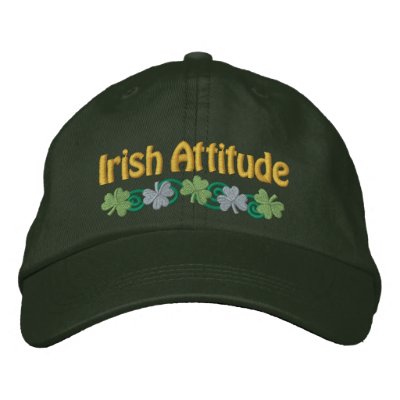 Irish Attitude and Shamrocks Embroidered Hats