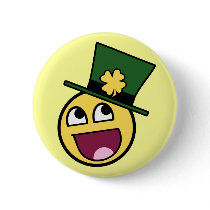 Irish Awesome Smiley Pinback Buttons