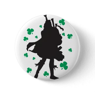 Irish Bagpiper Button button