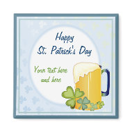 Irish Beer & Shamrocks magnet