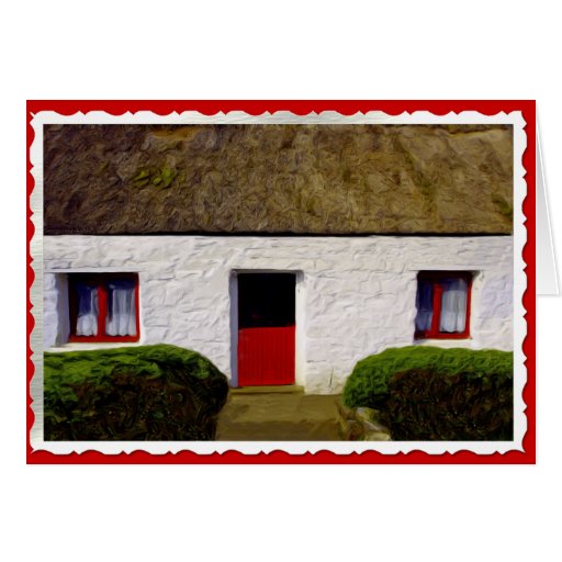 Irish Blessing Christmas Cottage Card - Blessing