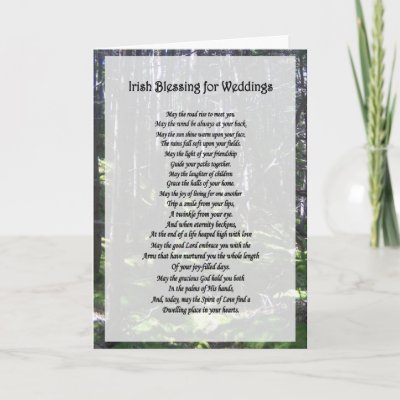 Irish Blessing for Weddings Card by PRPrints