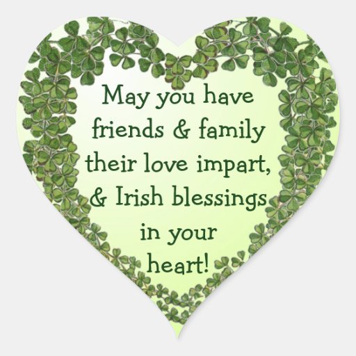 Irish blessing heart stickers | Zazzle