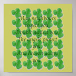 Irish Blessing-May neighbours respect ... Print