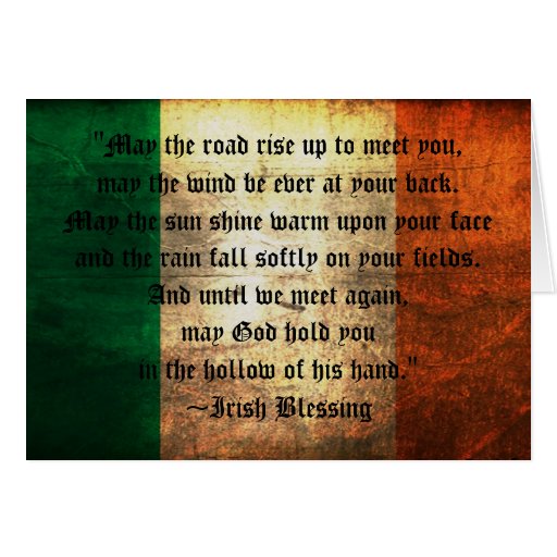 Irish Blessing on Distressed Flag Greeting Card