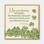 Irish Blessing & Shamrocks Magnet