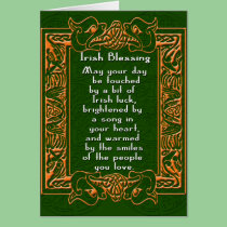 Irish Blessing with Celtic Font and Background cards