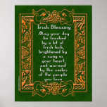 Irish Blessing with Celtic Font and Background Posters