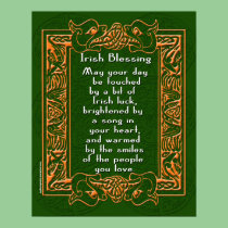 Irish Blessing with Celtic Font and Background posters