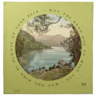 Irish Blessing With Vintage Ireland Mountain Lake Napkin