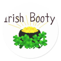 Irish Booty Pot of Gold St. Patrick's Day Stickers