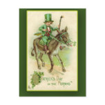 Irish Boy on Donkey St. Patrick's Day Cards Postcards