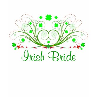 Irish Bride Fancy Celtic Shamrocks Ladies T-shirt shirt