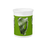 Irish Celtic Green Chrome Harps Drinks Pitcher at Zazzle