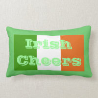 Irish Cheers Flag of Ireland Green Proud Patriotic Throw Pillows