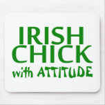 Irish Chick With Attitude Mouse Pads