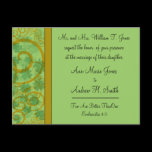 Irish Christian Wedding Invitation Blue Green