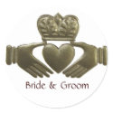 Irish Claddagh Gold Wedding Seals stickers