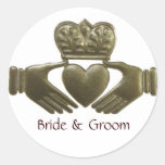 Irish Claddagh Gold Wedding Seals Sticker