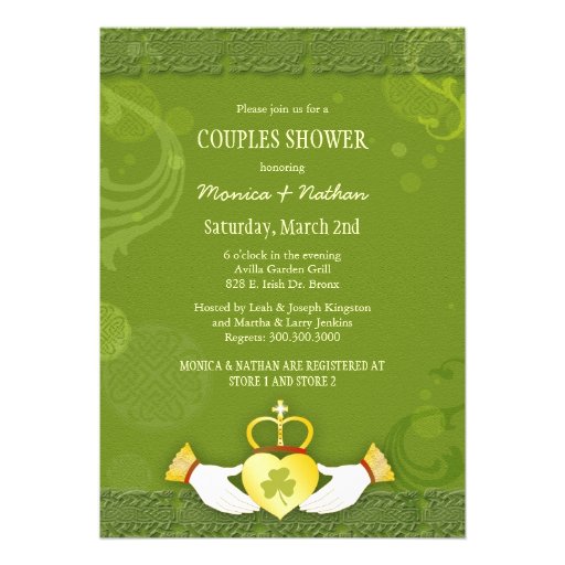 Irish Claddagh Heart Wedding Couples Shower Invite from Zazzle.com