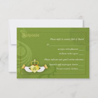 Irish Claddagh Heart Wedding RSVP Cards (3.5x5) zazzle_invitation