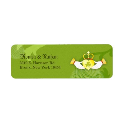 Irish Claddagh Ring Wedding Label