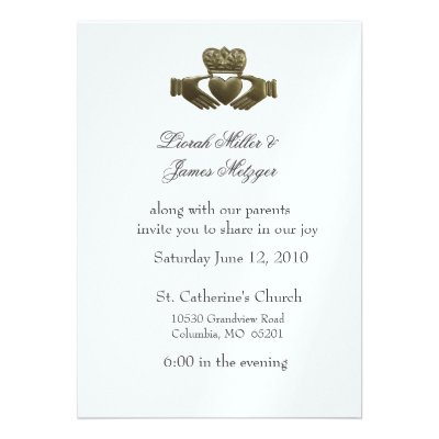 Irish Claddagh Wedding Invitation