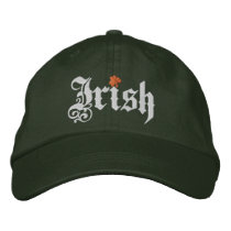 Irish clover White orange cool green cap Embroidered Hat